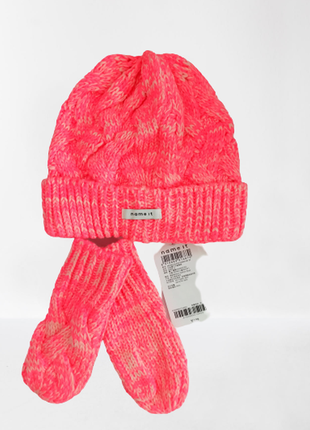 Тепла в'язана шапочка + рукавички name it(данія). 9-12р.