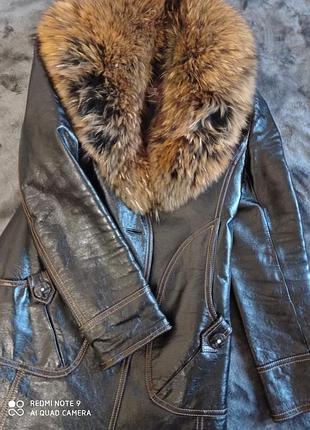 Куртка натуральна шкіра, хутро тепла