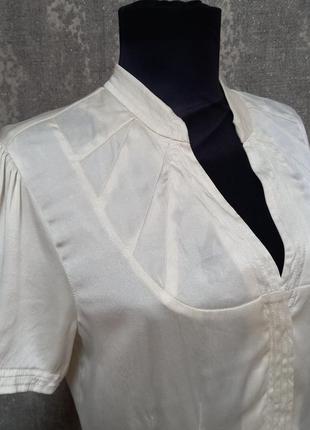 Блуза,рубашка базовая, шёлковая 100%натуральный шёлк премиум качества, бренд laura ashley, люкс качество .7 фото