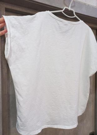Стильная, нежная,фирменная,натуральная, белая футболка со стразами8 фото