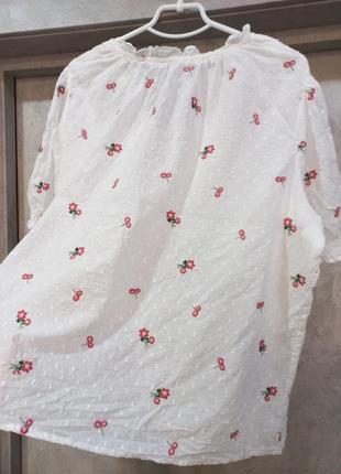 Легкая, нежная, с вышивкой,фирменная,100%коттон блузка белая8 фото