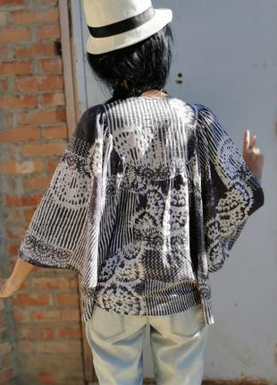Блуза monsoon хлопок в принт узор этно бохо стиль  с люрексом6 фото