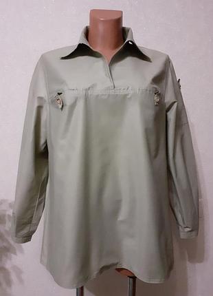 💚стильная оливковая оверсайз рубашка💚распродажа!!!