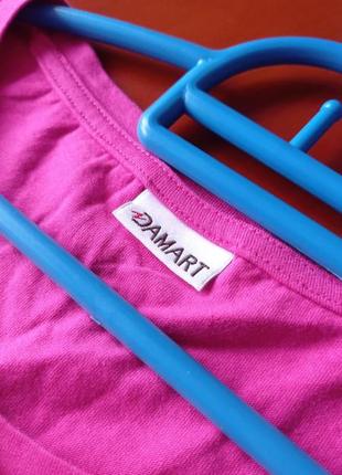Базовая качественная футболка цвета фуксия от damart 💗 100% котон💐3 фото