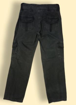 Черные джинсы-карго на подростка.2 фото