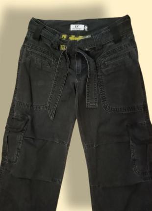 Черные джинсы-карго на подростка.4 фото