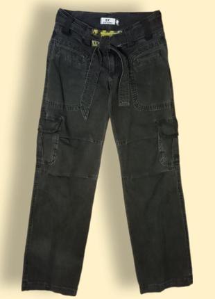 Черные джинсы-карго на подростка.1 фото