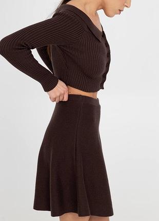 Вязаная юбка мини 5