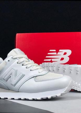 Кроссовки new balance 574 classic белые женские подростковые