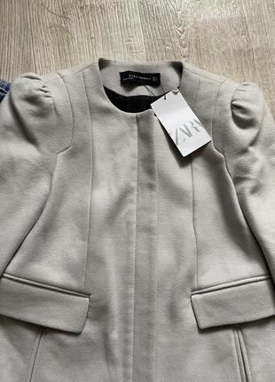 Zara пальто из шерсти ламы, шерстяное пальто, блейзер, пиджак, куртка4 фото