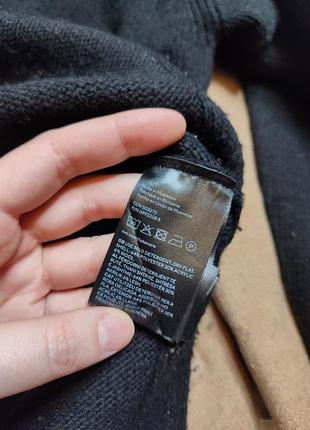 H&m свитер черный серый оверсайз свободный под горло теплый с вырезами для карманов8 фото