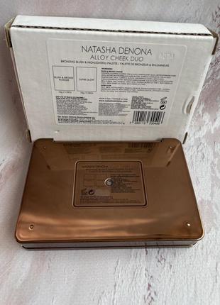 Шикарна палетка хайлайтер + бронзер natasha denona alloy cheek duo bronze &amp; glow palette 20g.4 фото