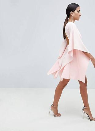 Asos-асосок плаття рожеве пудрове асиметрія нове з відкритою спиною по фігурі