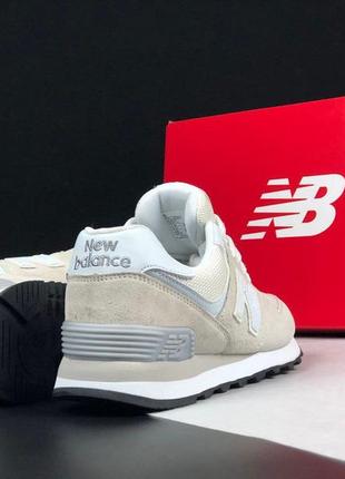 Кроссовки new balance 574 classic бежевые с серым женские подростковые3 фото