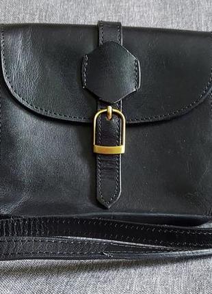 Чорна сумка шкіряна каркасна на плече сумочка topshop