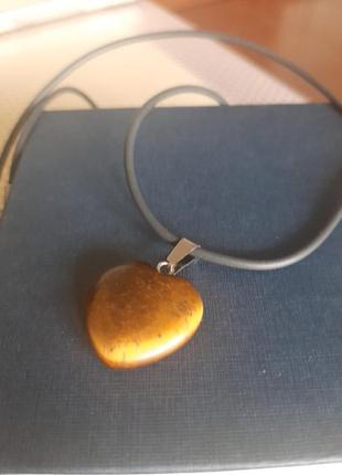 Тигровый глаз кулон на шнуре