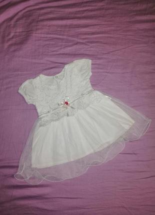 Красивое нарядное платье для маленькой принцессы 3-6 месяцев1 фото