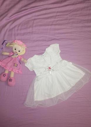 Красивое нарядное платье для маленькой принцессы 3-6 месяцев2 фото