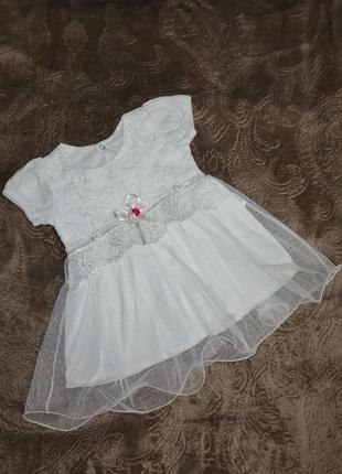 Красивое нарядное платье для маленькой принцессы 3-6 месяцев7 фото