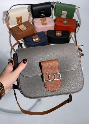 Женская сумка 👜 bag grey/brown5 фото
