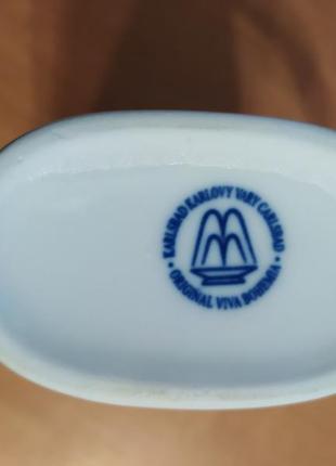 Вінтажна синьо-біла порцелянова чашка карлові вари,чехія.6 фото