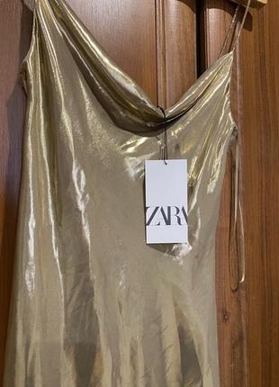 Золотистое платье zara