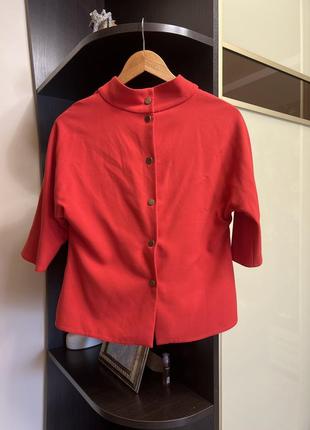 Блуза блузка женская пиджачок классная стильная яркая элегантная сзади на застежках3 фото