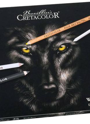 Набір матеріалів для графіки wolf металева коробка 25 шт. cretacolor