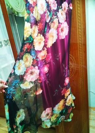 Новое стильное нарядное платье в пол цветы, размер 18-222 фото