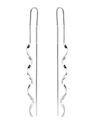 Серебряные висюльки, сережки, серьги, минимализм2 фото