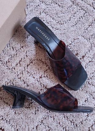 Шлёпанцы силиконовые на каблуке мюли сабо сандали warehouse4 фото