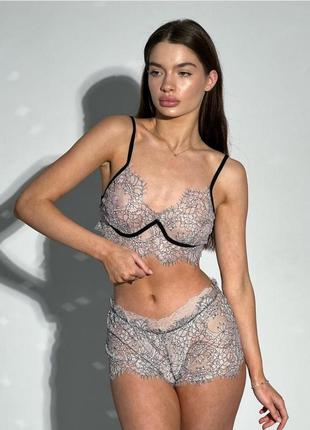 Комплект белья сетевой топ и трусики