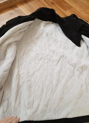 Вельветова утеплена куртка батал в стилі оверсайз7 фото