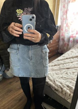 Юбка джинсовая карго1 фото