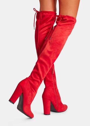 Even&amp;odd ботфорты сапоги демисизон красного цвета в стиле uterque casadei6 фото