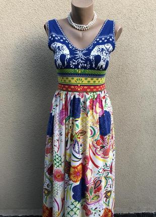 Комбинированное платье,сарафан,премиум бренд,этно бохо стиль,