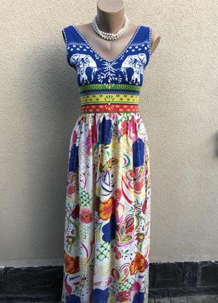 Комбіноване сукня,сарафан,преміум бренд,етно стиль бохо,7 фото