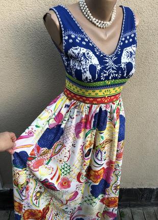 Комбіноване сукня,сарафан,преміум бренд,етно стиль бохо,6 фото