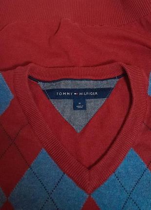 Шикарный хлопковый пуловер в ромбик tommy hilfiger, 💯 оригинал, молниеносная отправка4 фото