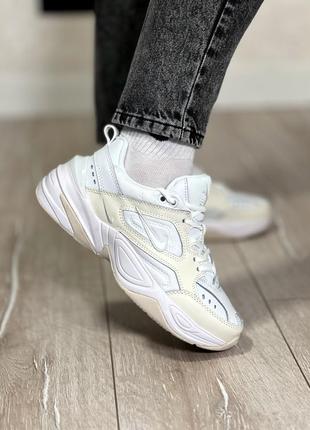 Крутые кожаные женские кроссовки nike m2k tekno