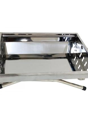 Переносной мангал гриль барбекю barbecue tray 882 ca-11 48х34х59 см с решеткой, портативный мангал для шашлыка4 фото