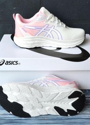 Женские кроссовки белые с розовым , asics gel-excite 10 , білі з рожевим сетка + текстиль, сітка  асікс топ модель жіноча, тренд, кросівки новинка,