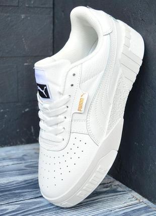 Круті світлі жіночі кросівки кеди puma cali пума білі шкіра, стильна модель хіт продажу6 фото