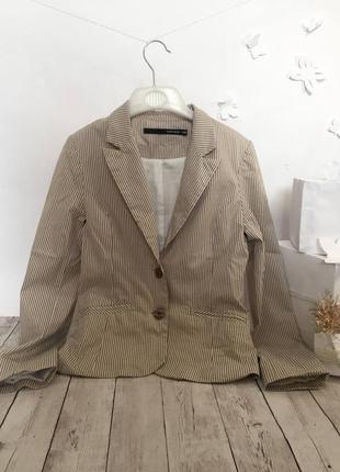 Классический пиджак в полоску укороченный прямой полоска короткий классический на подкладке2 фото