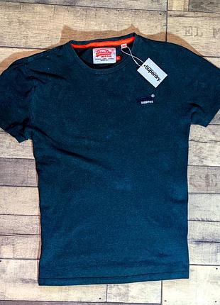 Мужская хлопковая модная винтажная футболка superdry в зелёном цвете размер xl