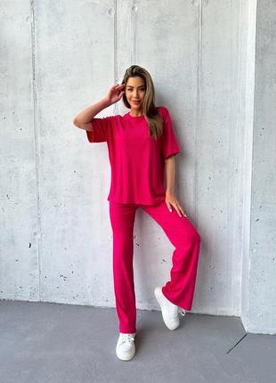 Женский брючный костюм рубчик летний весна