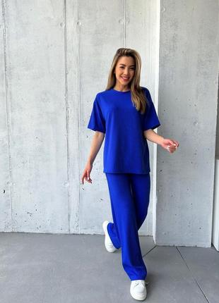 Женский брючный костюм рубчик летний весна