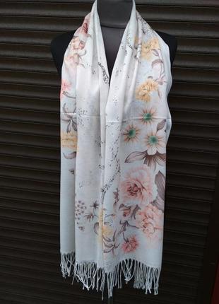 Красивый женский шарф, весенне-осенний, 180х70 см, лен, турция, хорошее качество