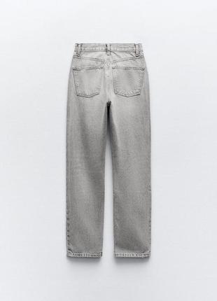 Шикарные вареные джинсы серые высокая посадка zara new5 фото