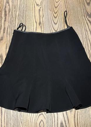 Черная мини-юбка polo ralph lauren с кожаным поясом